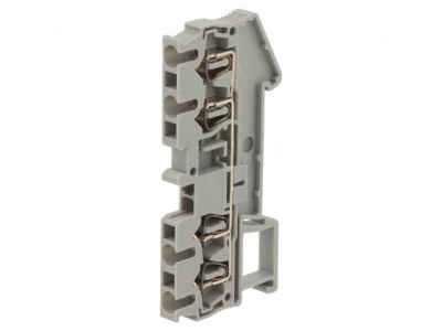 Conector șine 0,08-2,5mm2 1 pistă 4 borne gri foto