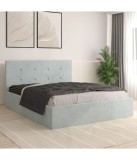 Pat Tapitat Filip Lemon + Saltea Lux Ortopedica 180x200cm