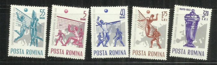 ROMANIA 1963 - CAMPIONATELE EUROPENE DE VOLEI, MNH - LP 569