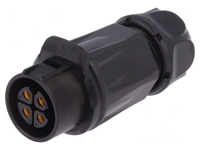 Mufă Circulară 4 PIN Aurită 20A Mamă 20mm