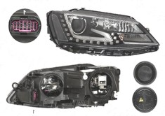 Far Volkswagen Jetta (1b), 07.2010-, fata, Dreapta, xenon; cu LED daytime running light; D3S+H7+LED+PY21W; electric; cu gas bec xenon; cu ballast; cu foto