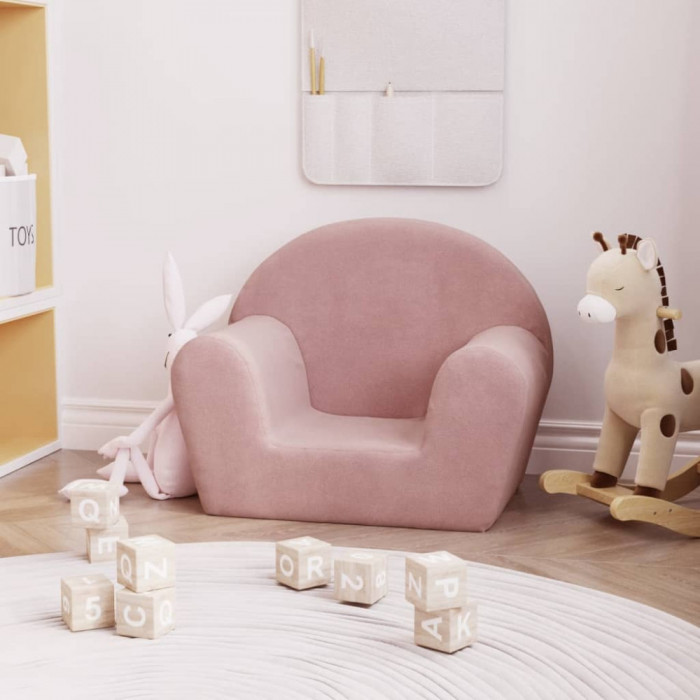Canapea pentru copii, roz, plus moale GartenMobel Dekor