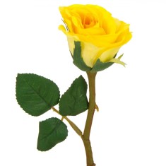 Floare Artificială Trandafir, Model Boboc, Culoare Galben, &Icirc;nălțime 30cm