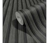 Tapet Modern Riflaj Lemn Negru Gri Marburg Botanica 33961 Vinil Lavabil 53cm x 10m