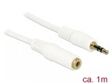 Cablu prelungitor audio jack 3.5mm 1m Alb, Delock 83765