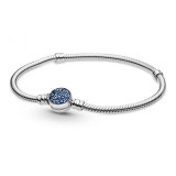 Pandora Moments 599288C01-17 Brățară Charm Damă Argint 925 Cristale Albastre 17cm