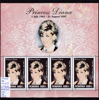 1999 Diana Bloc 314 LP 1498a MNH Pret 3,4+1 Lei foto