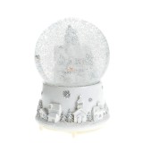 Decoratiune glob argintiu Craciun 16 cm