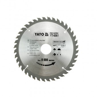 Disc cu placute vidia pentru lemn 184mm, Yato YT-6061, 40 dinti foto