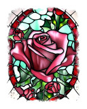Sticker decorativ, Trandafir, Rosu, 70 cm, 9601ST