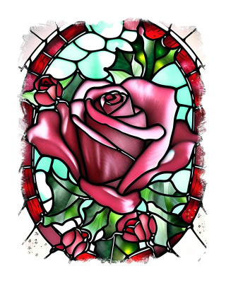 Sticker decorativ, Trandafir, Rosu, 70 cm, 9601ST foto