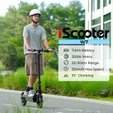 Trotineta electrica iScooter W7 - Trotineta pliabila cu motor 350W 36V 7.8Ah Baterie 8.5&quot; Anvelope Viteza maxima 35 km/h