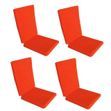 Set 4 perne decorative pentru scaun de bucatarie cu spatar, dimensiune sezut 42x40 cm, spatar 42x50 cm, culoare orange, Palmonix