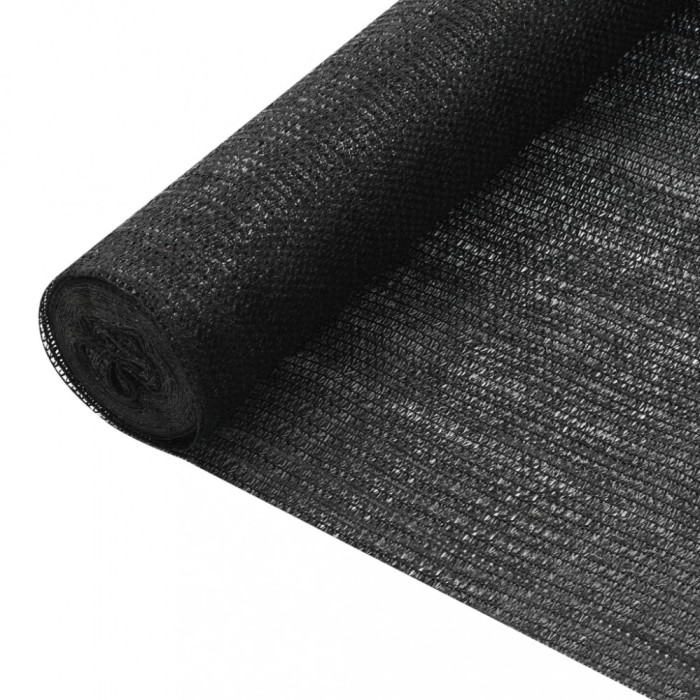 vidaXL Plasă protecție intimitate, negru, 1,8x50 m, HDPE, 75 g/m&sup2;