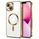Cumpara ieftin Husa pentru iPhone 14 Plus, Techsuit Luxury Crystal MagSafe, Gold