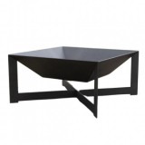 Vatra pentru terasa/gradina, Square Fire Pit KRO-1077, Otel, Negru, 600x600x300 mm, grosime 3 mm, VivaTechnix