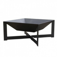 Vatra pentru terasa/gradina, Square Fire Pit KRO-1077, Otel, Negru, 600x600x300 mm, grosime 3 mm