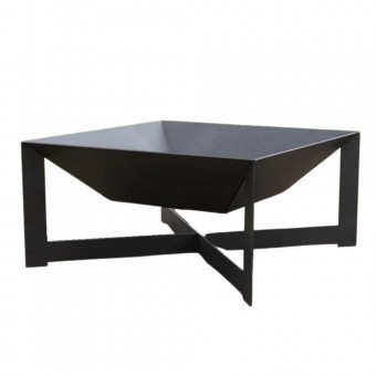 Vatra pentru terasa/gradina, Square Fire Pit KRO-1077, Otel, Negru, 600x600x300 mm, grosime 3 mm foto