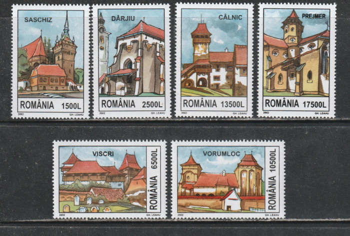 Romania 2002 - #1582 Cetati Sasesti Taranesti din Transilvania 6v MNH