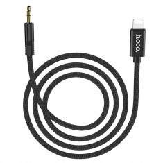Cablu Audio Auxiliar Hoco UPA13 pentru iPhone, Lightning (Tata) la Jack 3.5 mm (Tata), 1 Metru, Negru foto