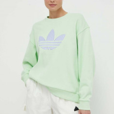 adidas Originals bluza femei, culoarea verde, cu imprimeu, IU2336