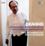 Brahms: Symphonies, Overtures; Haydn Variations &amp; Piano Concertos (5CDs Box Set) | Nikolaus Harnoncourt, Rudolf Buchbinder, Warner Classics