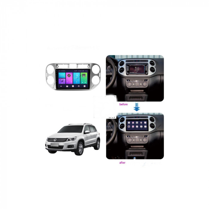 Rama Navigatie 9&amp;quot; cu cablaj si modul canbus compatibila VW Tiguan I 2007-2012 Cod: NV3244 / GR1 Automotive TrustedCars