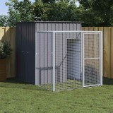 vidaXL Coteț de pui cu incintă antracit 165x251x181 cm oțel galvanizat