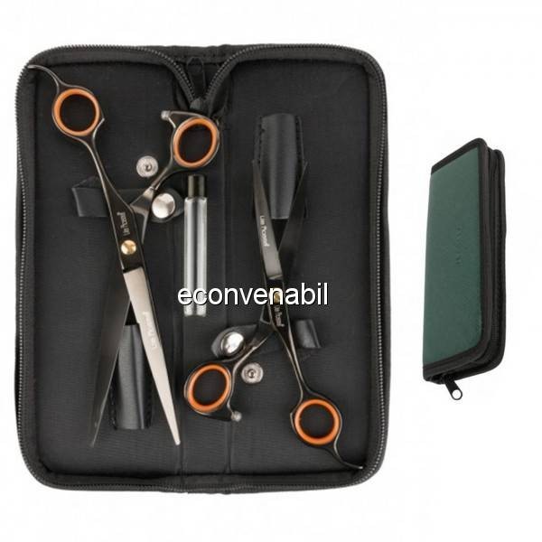 Set 2 foarfece Tuns 5.5 si 7 Inch cu Husa si Ulei Lila Rossa TS02X2 Set 2 foarfece Tuns 5.5 si 7 Inch cu Husa si Ulei Lila Rossa TS02X2