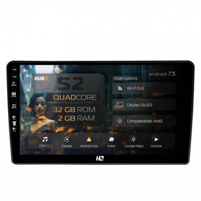 Navigatie Hyundai I40 (2012-2020) 2GB RAM Android 13 GPS Wi-FI Carplay Android Auto USB Bluetooth Radio Waze Touchscreen 9 inch