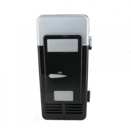 Mini frigider negru si gri pentru birou cu alimentare USB