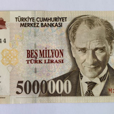 Bancnota 5 000 000 LIRE / LIRA - 1997 - Turcia - P-210b - serie M33385644