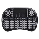 Tastatură wireless mini cu touchpad și iluminare LED, neagră, CMCLASS