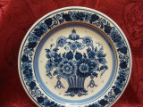 FARFURIE DECORATIVA DELFT OLANDA - CERAMICA CU COBALT 21 CM