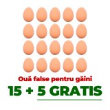 15 + 5 GRATIS - pachet ouă false pentru găini