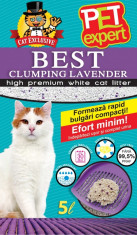 Nisip litiera pisici, Pet Expert, Clumping, Lavanda, Bentonita, 5 L foto