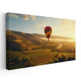 Tablou peisaj cu balon cu aer cald la apus Tablou canvas pe panza CU RAMA 40x80 cm