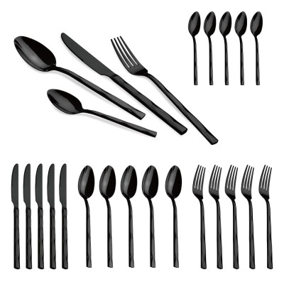 Set de tacamuri din inox, 24 bucati, Berlinger Haus, Black Mirror Collection, BH/3074, negru foto