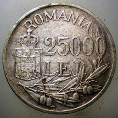 R.202 ROMANIA MIHAI I 25000 LEI 1946 EROARE RARA liniuta măsline