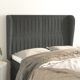 VidaXL Tăblie de pat cu aripioare gri &icirc;nchis 147x23x118/128 cm catifea 3118243