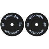 SPORTNOW Set 2 Placi Greutati Olimpice 10 kg Cauciuc pentru Haltere Orificiu 5 cm Acasa Sala | Aosom Romania