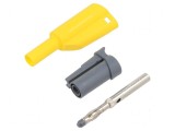 Conector banană 4mm 36A 1kVAC galben cu izolație