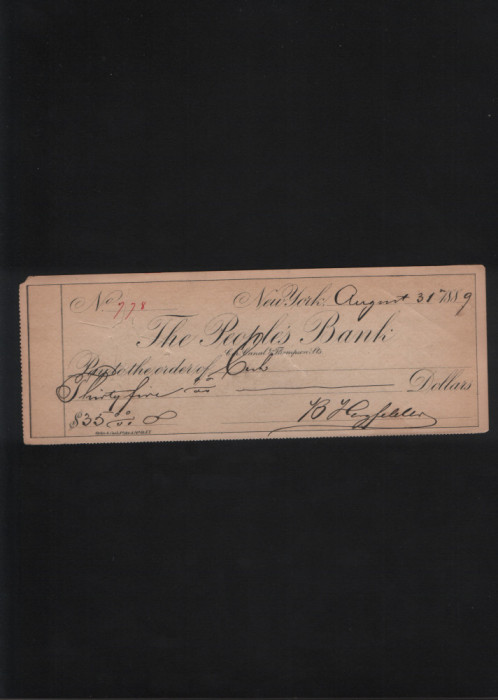 SUA USA Cec 35$ People`s Bank New York 1889