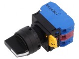 Comutator rotativ 22mm cu 1 NC NO x2 neagră