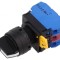 Comutator rotativ 22mm cu 1 NC NO x2 neagră