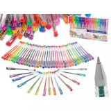 Set 50 piese, pixuri cu gel multicolor cu sclipici (glitter), AVEX