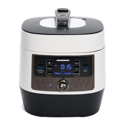 Multicooker Heinner, 1000 W, 6 l, 14 programe, vas antiaderent detasabil, timer, presiune reglabila, display LED, Alb foto