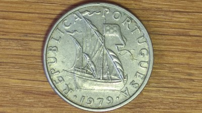 Portugalia - moneda de colectie - 5 escudos 1979 - barca panze - spectaculoasa ! foto