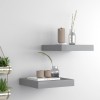 vidaXL Rafturi Perete Suspendate Gri 23x23.5x3.8 cm MDF Set 2 Bucati Polite Decor Interior