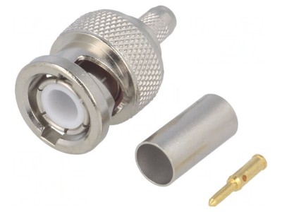 Mufă BNC Tată Drept 50&amp;Omega; Crimpat PTFE RG223/RG400 foto